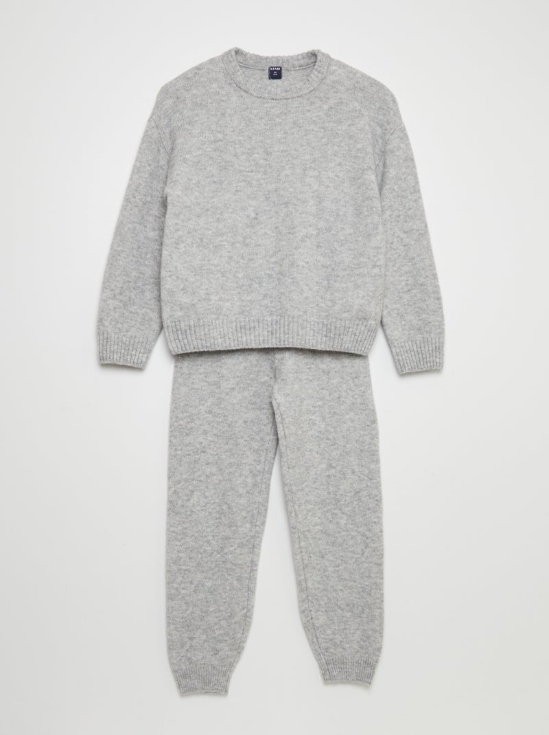 Conjunto de sudadera + jogging de punto - 2 piezas GRIS - Kiabi