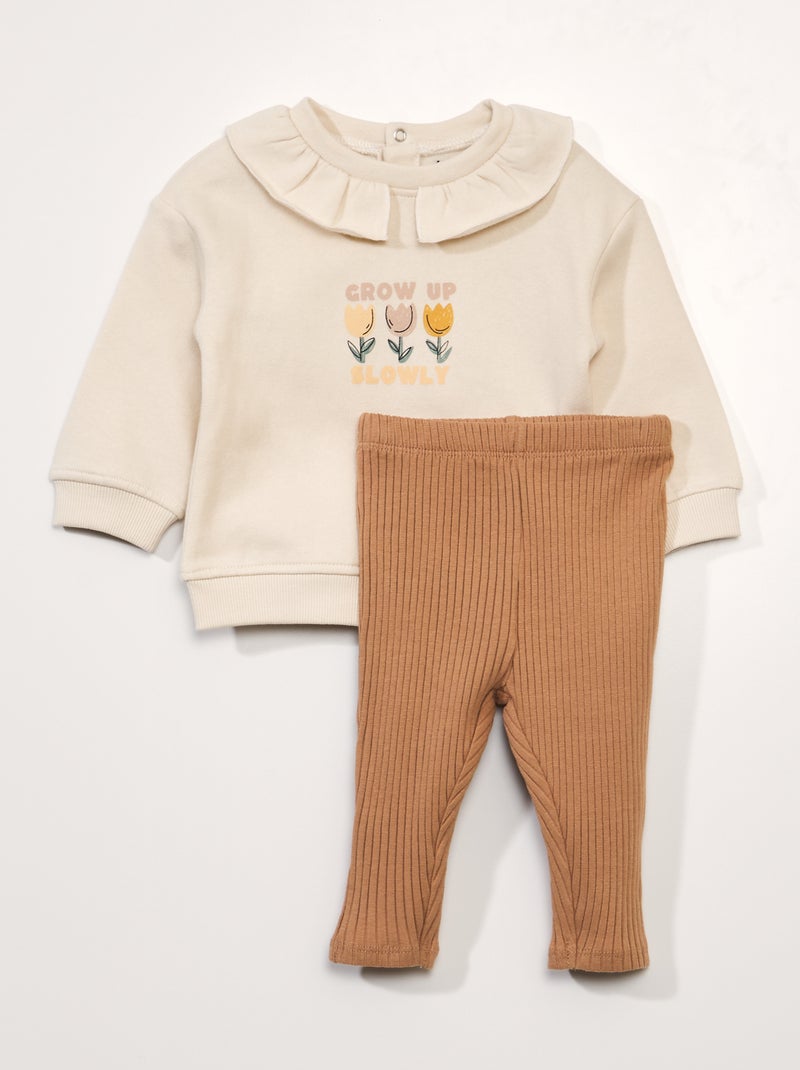 Conjunto de sudadera + legging - 2 piezas BLANCO - Kiabi