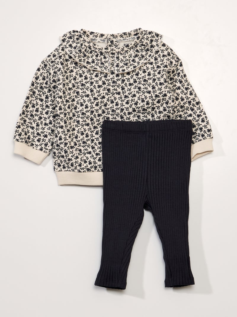 Conjunto de sudadera + legging - 2 piezas BLANCO - Kiabi