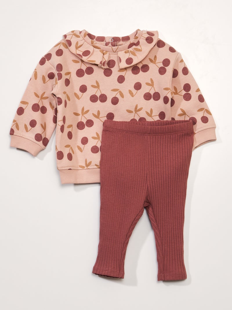 Conjunto de sudadera + legging - 2 piezas ROSA - Kiabi