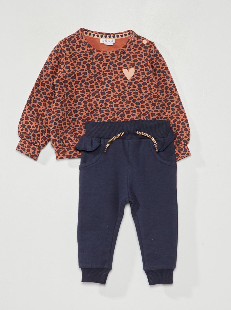 Conjunto de sudadera + legging - 2 piezas ROSA - Kiabi
