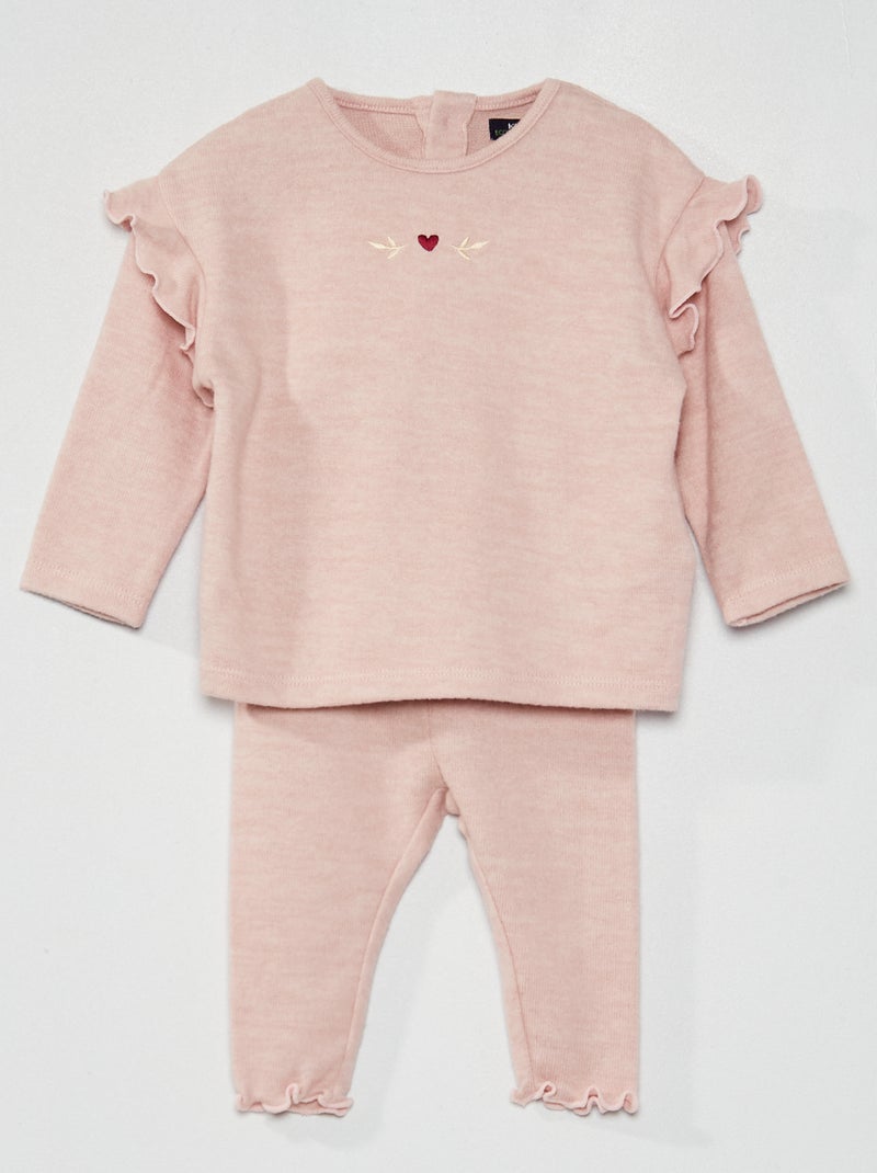 Conjunto de sudadera + legging de punto PURPURA - Kiabi