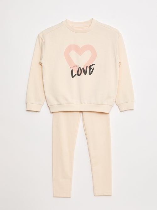 Conjunto de sudadera + legging estampado - 2 piezas - Kiabi