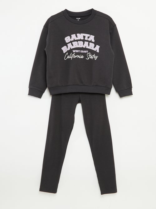Conjunto de sudadera + legging estampado - 2 piezas - Kiabi