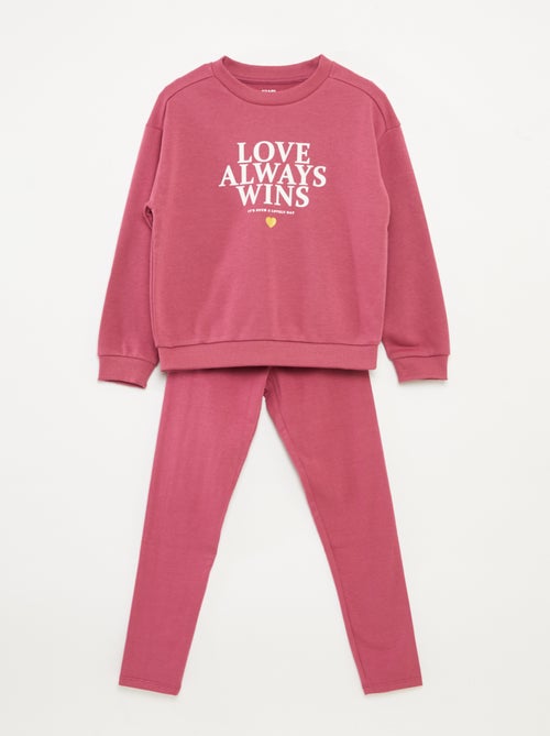 Conjunto de sudadera + legging estampado - 2 piezas - Kiabi