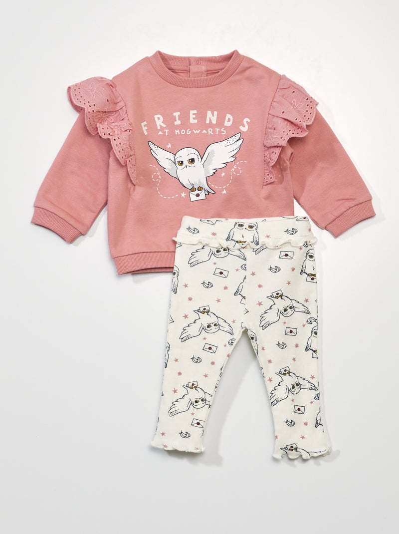 Conjunto de sudadera + legging 'Harry Potter' rosa/beige - Kiabi