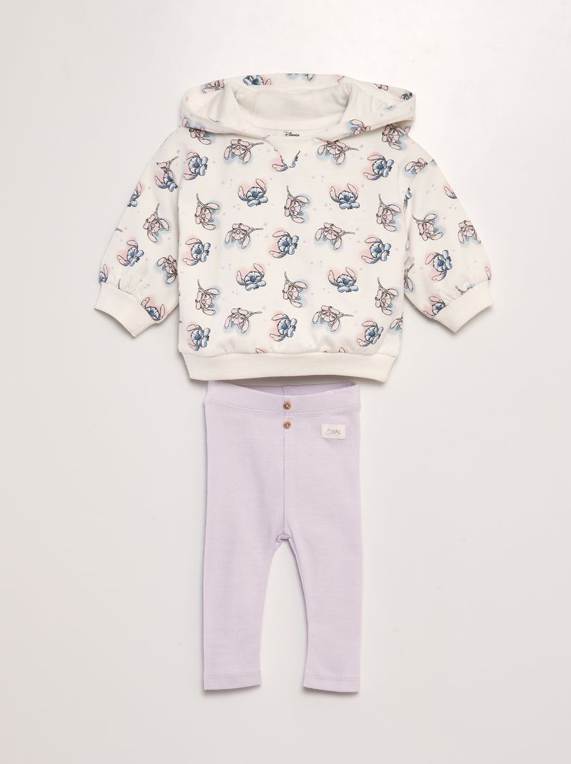 Conjunto de sudadera + legging 'Stitch' de 'Disney' BLANCO - Kiabi