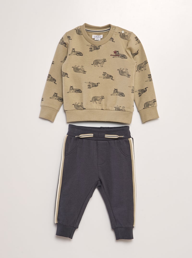 Conjunto de sudadera + pantalón - 2 piezas - 'Van Gennip' BEIGE - Kiabi
