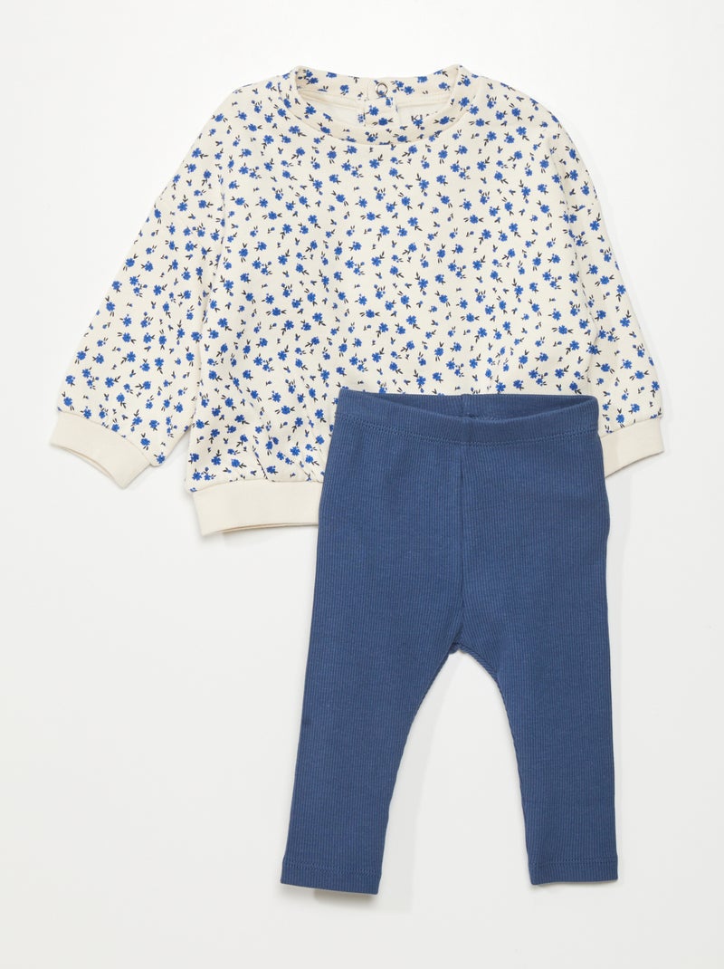 Conjunto de sudadera + pantalón - 2 piezas AZUL - Kiabi