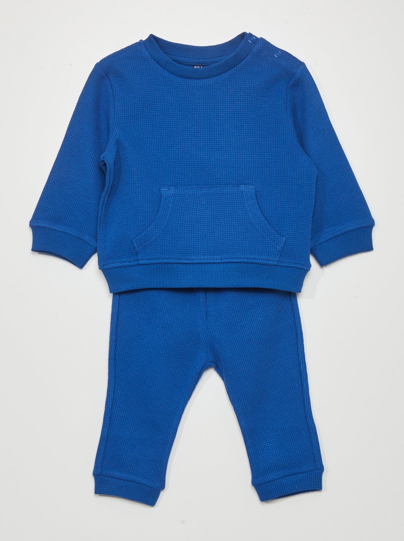 Conjunto de sudadera + pantalón - 2 piezas azul - Kiabi