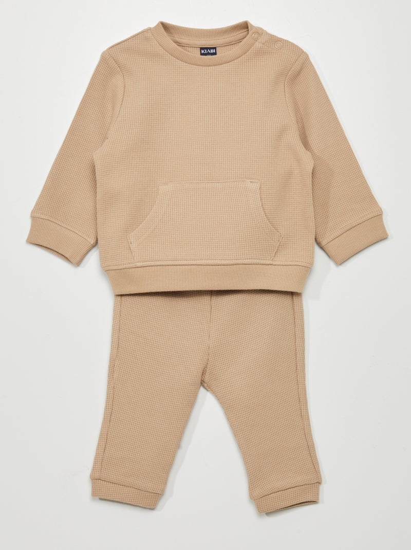 Conjunto de sudadera + pantalón - 2 piezas BEIGE - Kiabi