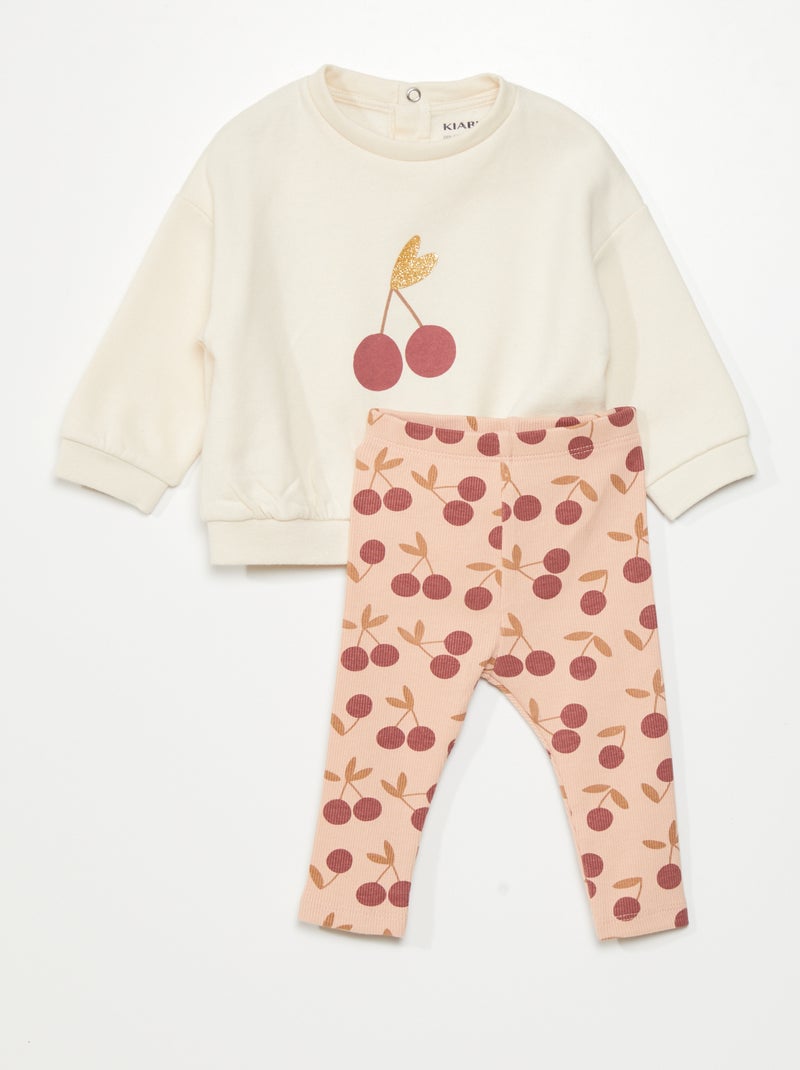 Conjunto de sudadera + pantalón - 2 piezas BLANCO - Kiabi