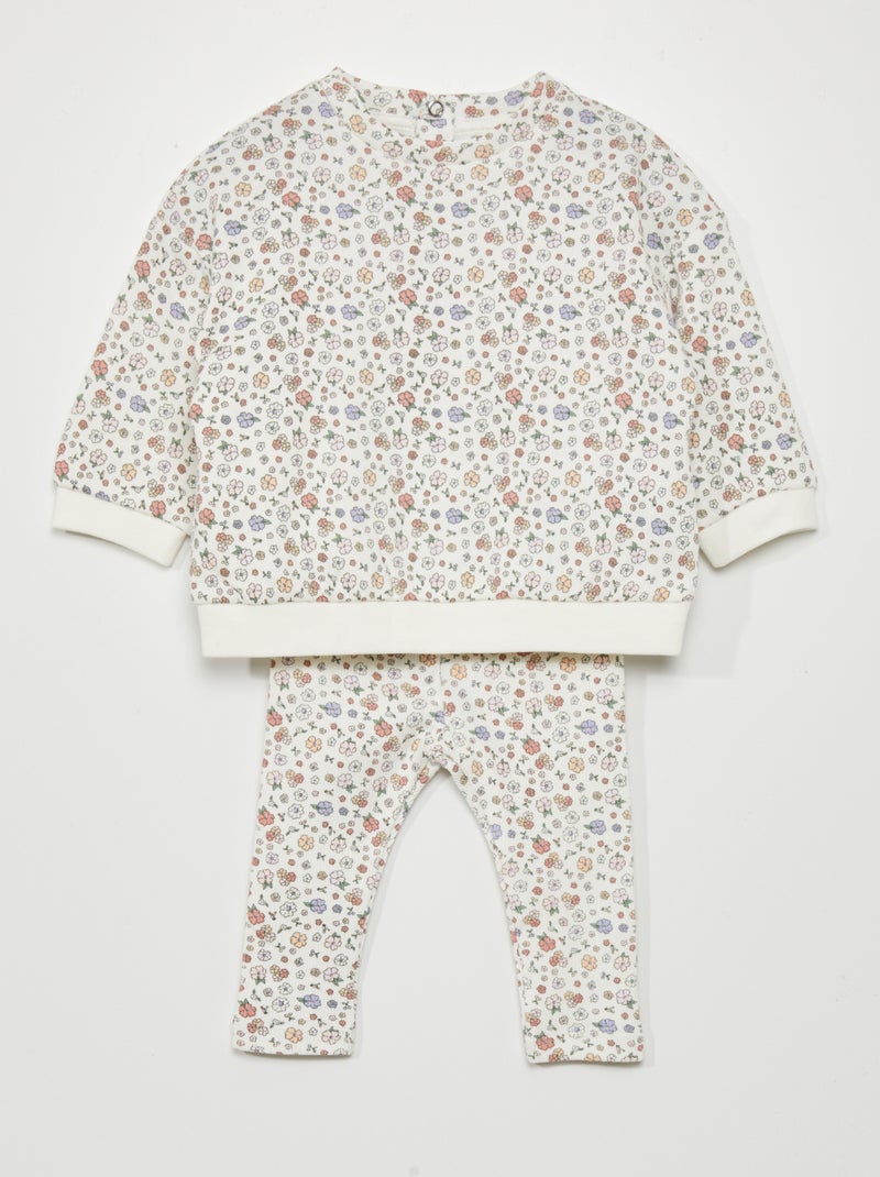 Conjunto de sudadera + pantalón - 2 piezas BLANCO - Kiabi