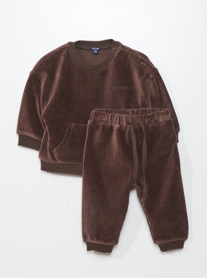 Conjunto de sudadera + pantalón - 2 piezas MARRON - Kiabi