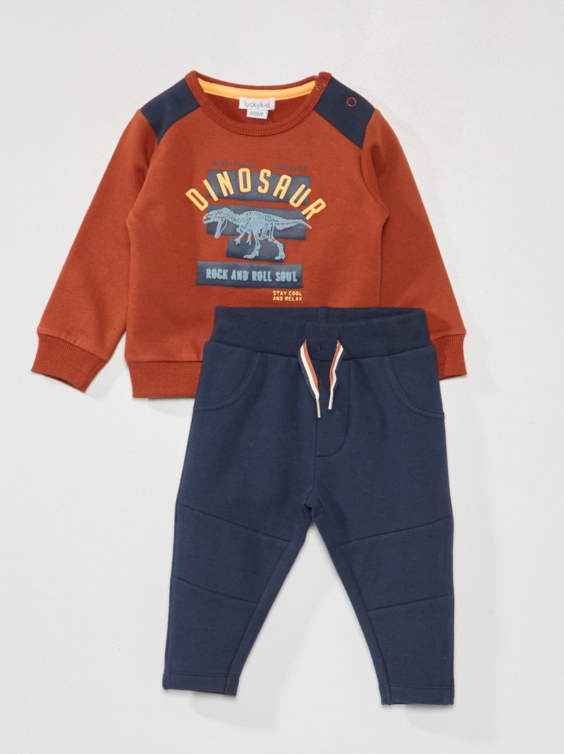 Conjunto de sudadera + pantalón - 2 piezas NARANJA - Kiabi