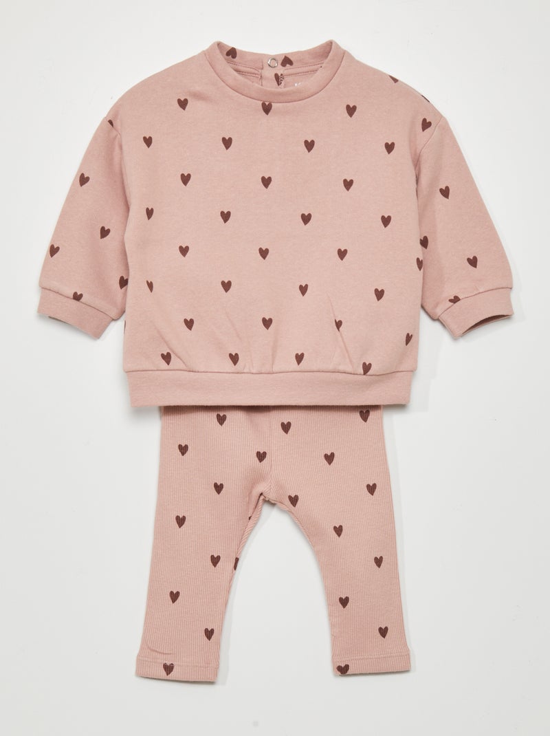 Conjunto de sudadera + pantalón - 2 piezas ROSA - Kiabi