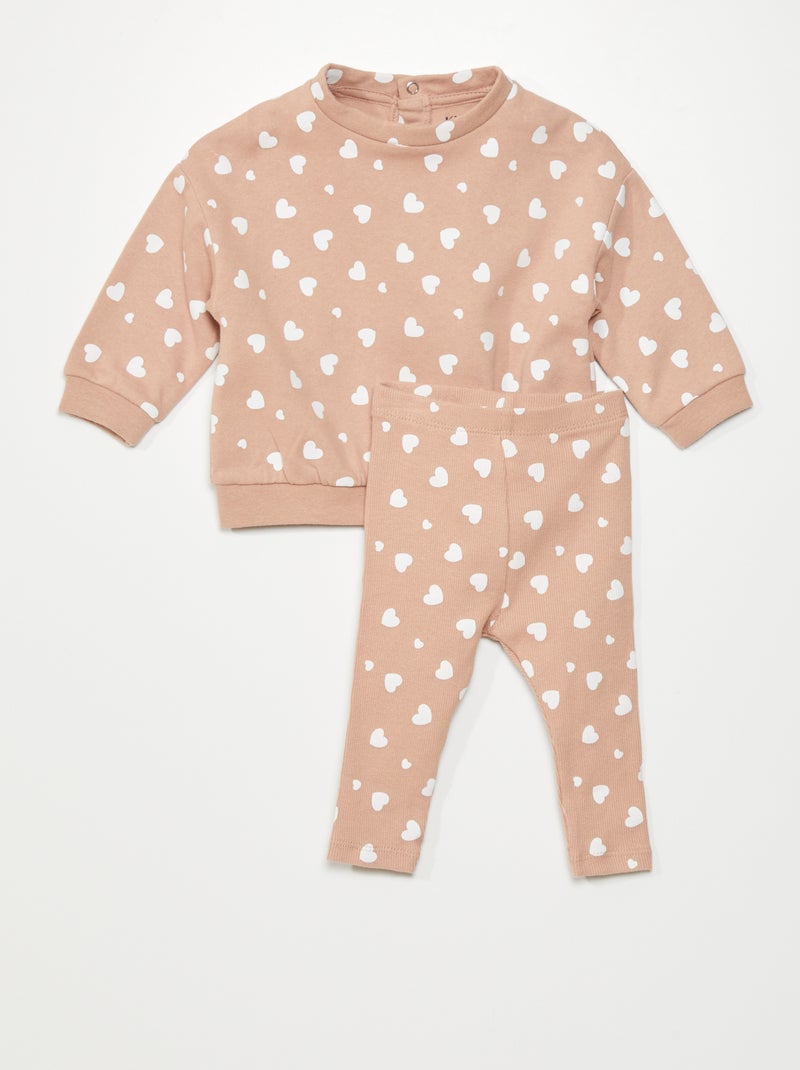 Conjunto de sudadera + pantalón - 2 piezas ROSA - Kiabi