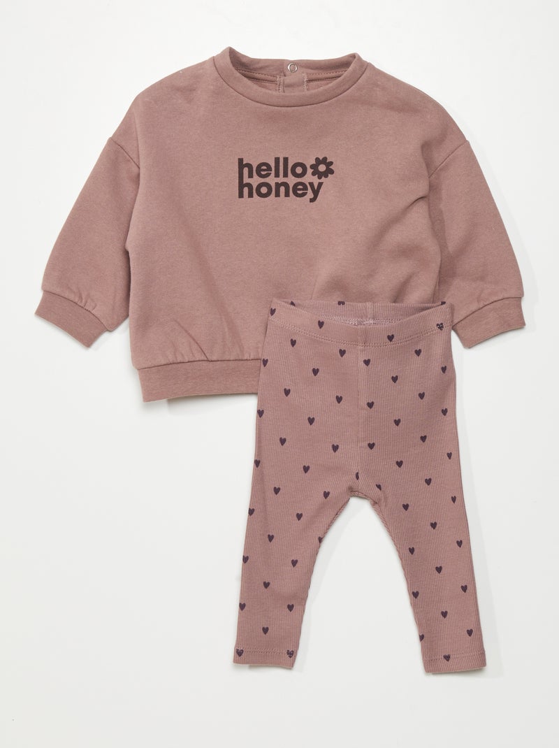 Conjunto de sudadera + pantalón - 2 piezas ROSA - Kiabi