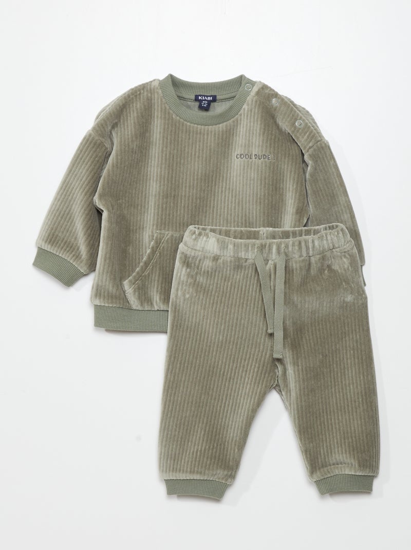 Conjunto de sudadera + pantalón - 2 piezas VERDE - Kiabi