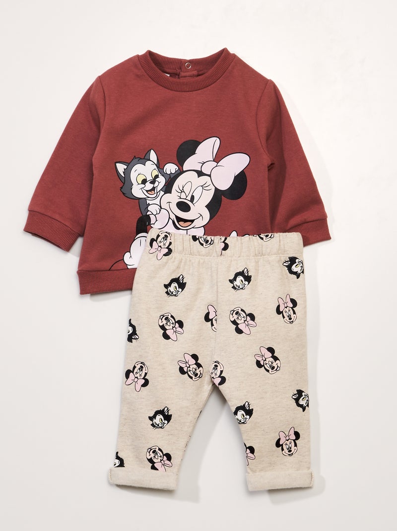 Conjunto de sudadera + pantalón - 'Disney' rosa/beige - Kiabi
