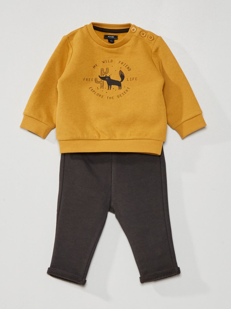 Conjunto de sudadera + pantalón AMARILLO - Kiabi