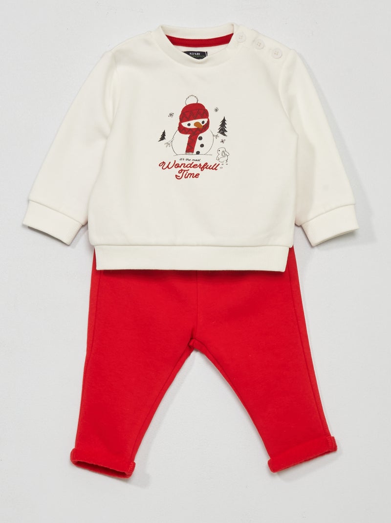 Conjunto de sudadera + pantalón BLANCO - Kiabi