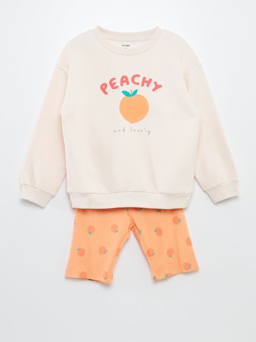 Conjunto de sudadera + Pantalón corto ciclista estampado - Kiabi