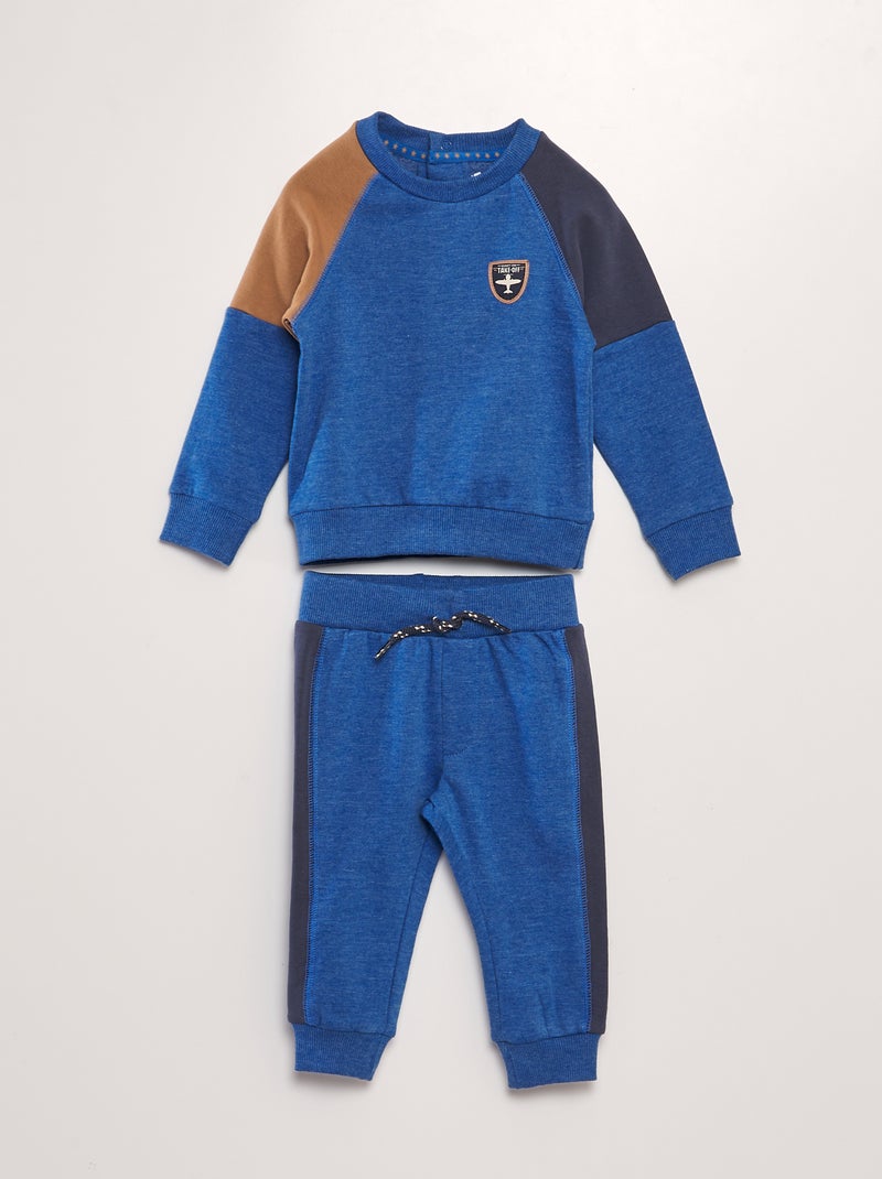 Conjunto de sudadera + pantalón de jogging - 2 piezas AZUL - Kiabi