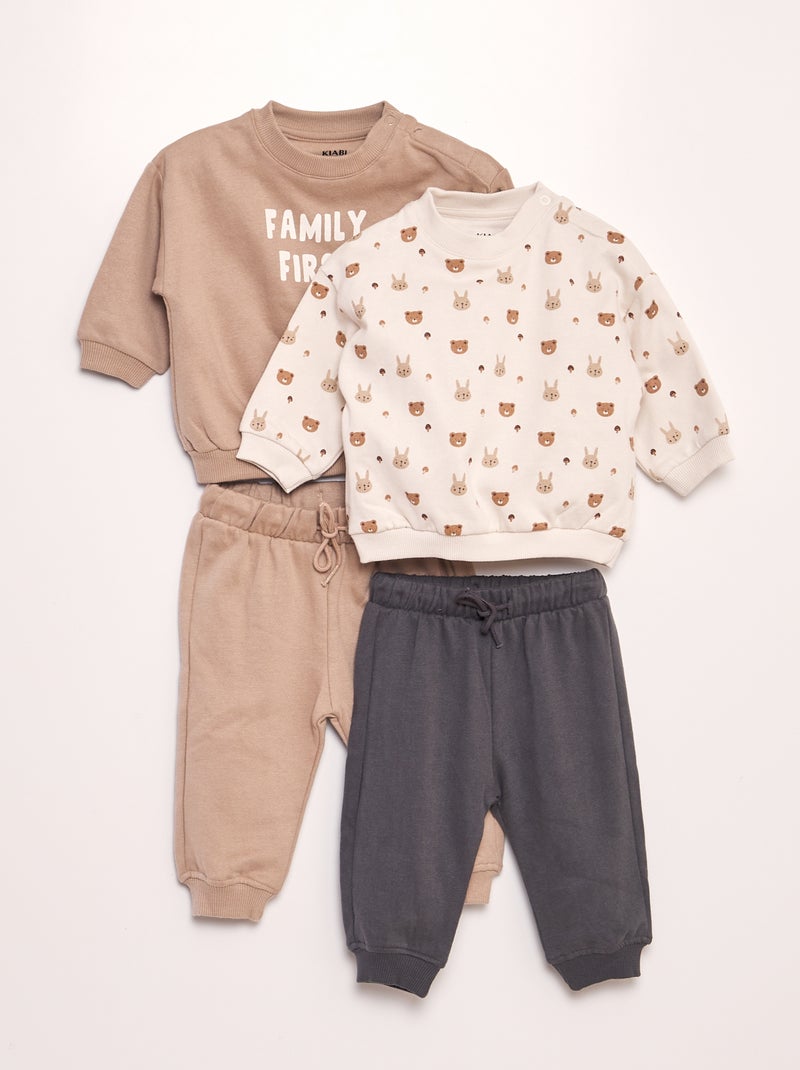 Conjunto de sudadera + pantalón de jogging - 2 piezas BEIGE - Kiabi