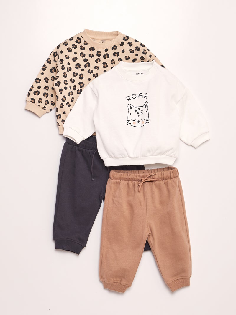 Conjunto de sudadera + pantalón de jogging - 2 piezas BLANCO - Kiabi