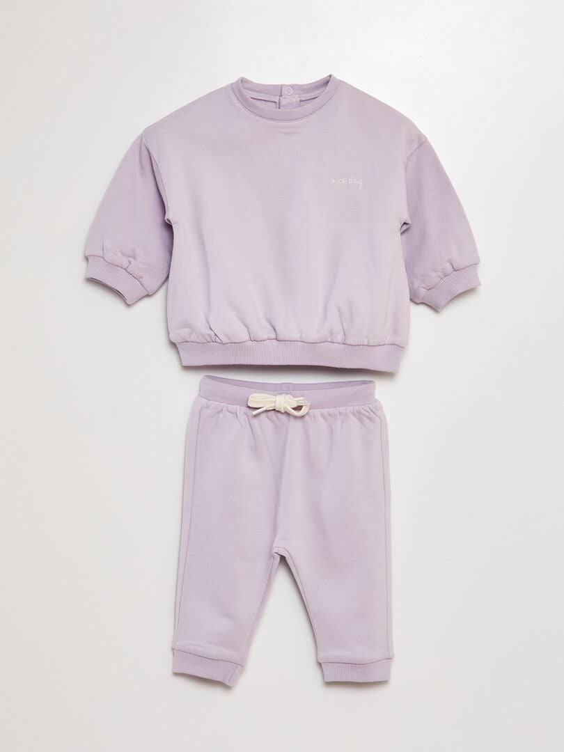 Conjunto de sudadera + pantalón de jogging - 2 piezas PURPURA - Kiabi