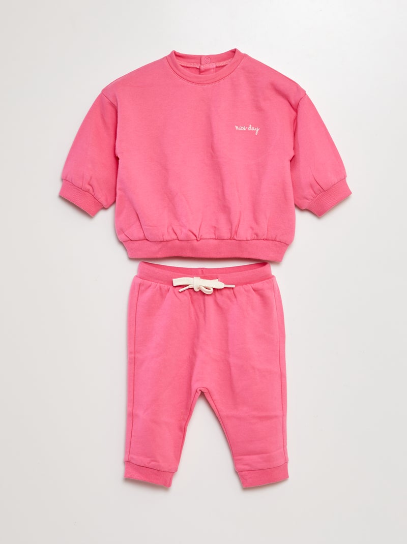 Conjunto de sudadera + pantalón de jogging - 2 piezas ROSA - Kiabi