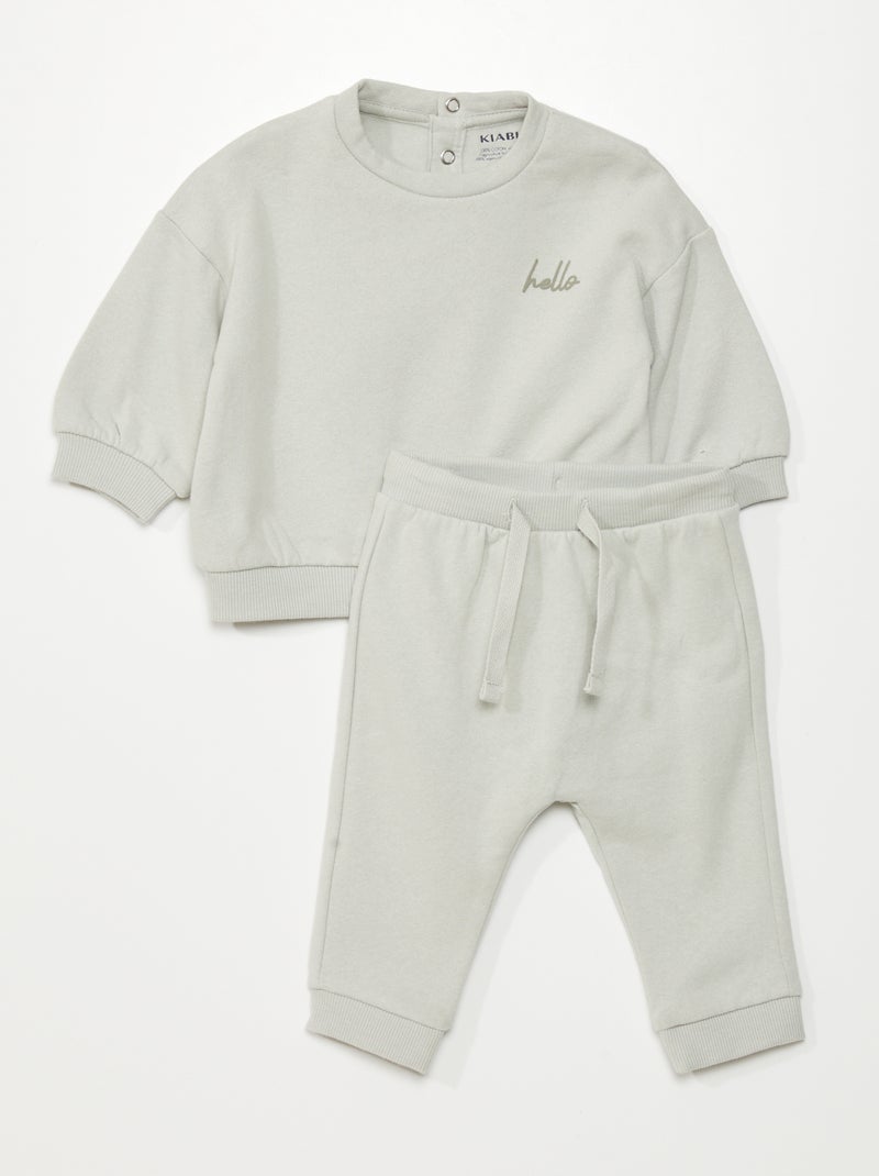 Conjunto de sudadera + pantalón de jogging - 2 piezas VERDE - Kiabi