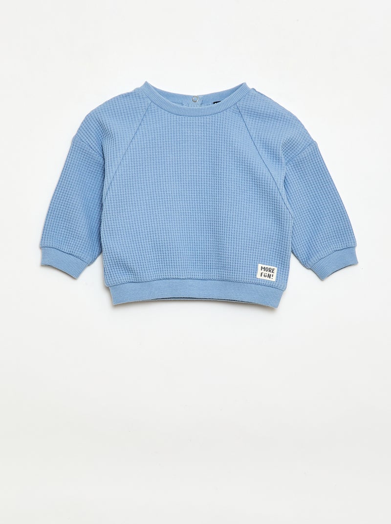 Conjunto de sudadera + pantalón de nido de abeja - 2 piezas Azul - Kiabi