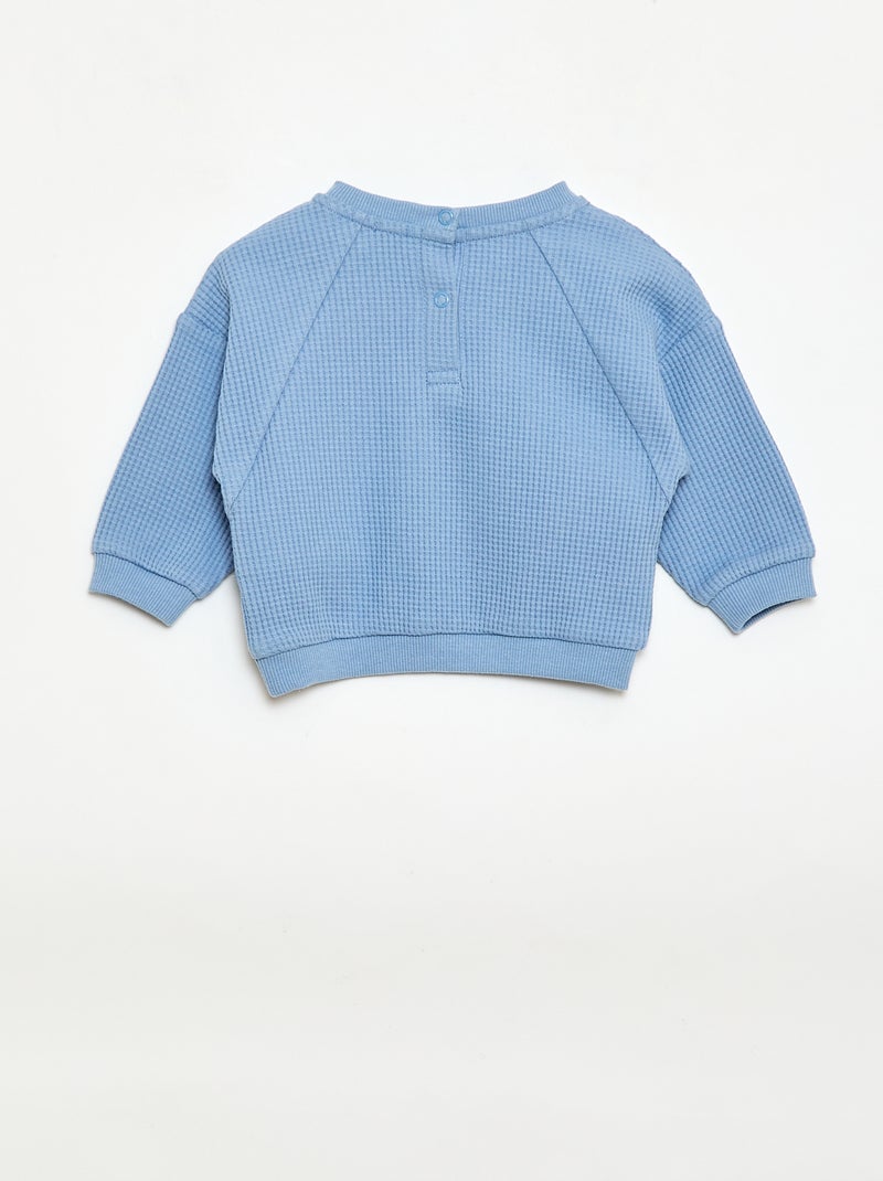 Conjunto de sudadera + pantalón de nido de abeja - 2 piezas Azul - Kiabi