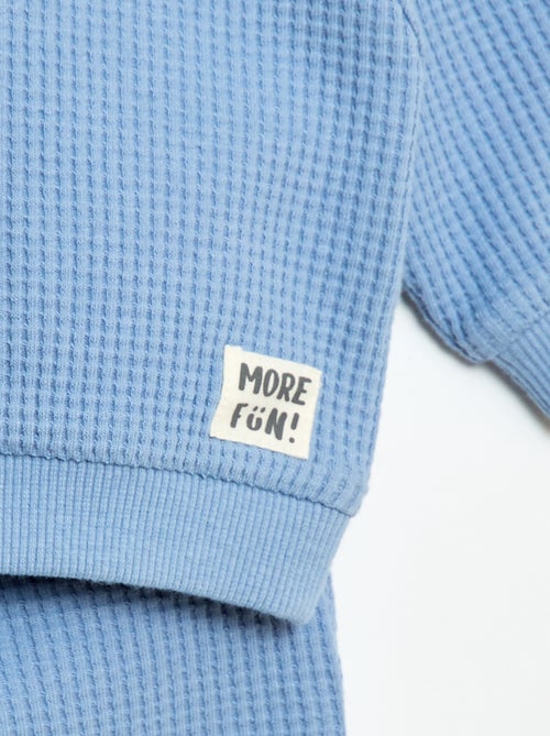 Conjunto de sudadera + pantalón de nido de abeja - 2 piezas - Kiabi