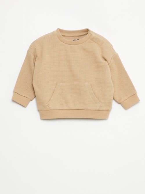 Conjunto de sudadera + pantalón de nido de abeja - 2 piezas - Kiabi