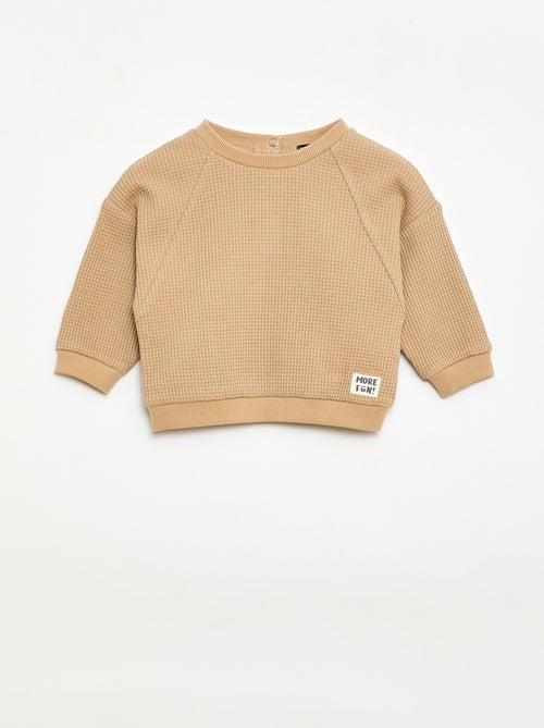Conjunto de sudadera + pantalón de nido de abeja - 2 piezas - Kiabi