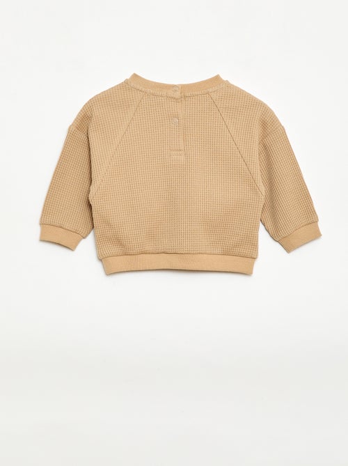 Conjunto de sudadera + pantalón de nido de abeja - 2 piezas - Kiabi
