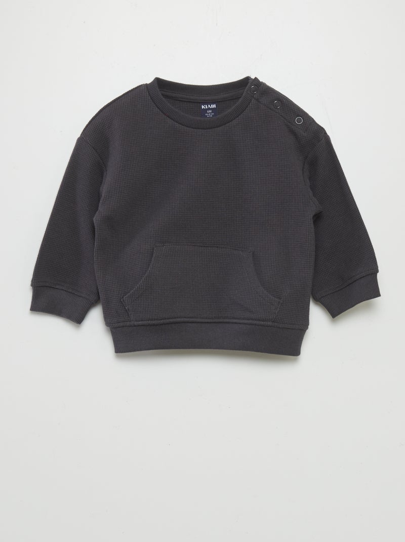 Conjunto de sudadera + pantalón de nido de abeja - 2 piezas NEGRO - Kiabi