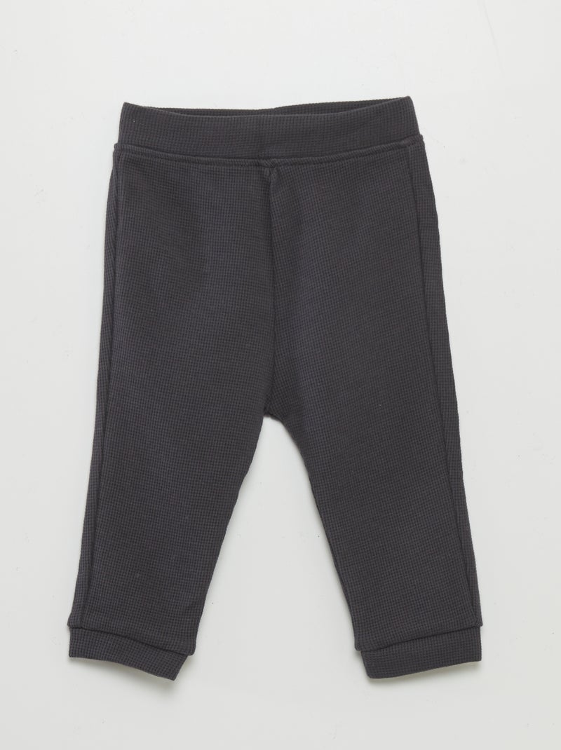 Conjunto de sudadera + pantalón de nido de abeja - 2 piezas NEGRO - Kiabi