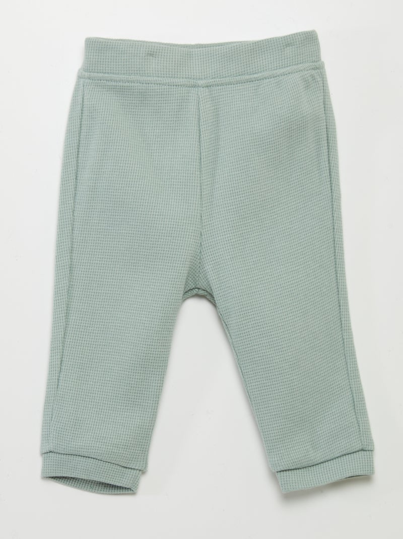 Conjunto de sudadera + pantalón de nido de abeja - 2 piezas VERDE - Kiabi