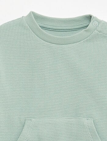 Conjunto de sudadera + pantalón de nido de abeja - 2 piezas