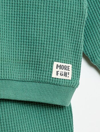 Conjunto de sudadera + pantalón de nido de abeja - 2 piezas