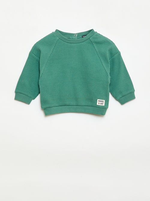 Conjunto de sudadera + pantalón de nido de abeja - 2 piezas - Kiabi