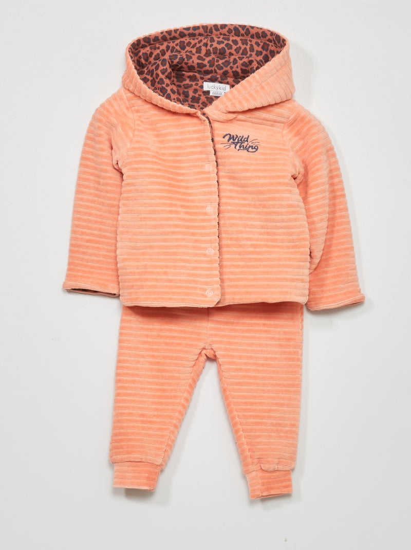 Conjunto de sudadera + pantalón de pana - 2 piezas ROSA - Kiabi