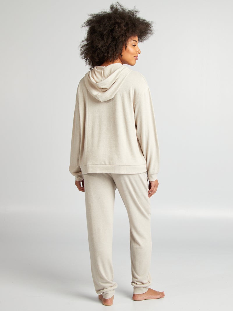 Conjunto de sudadera + pantalón de punto suave BEIGE - Kiabi