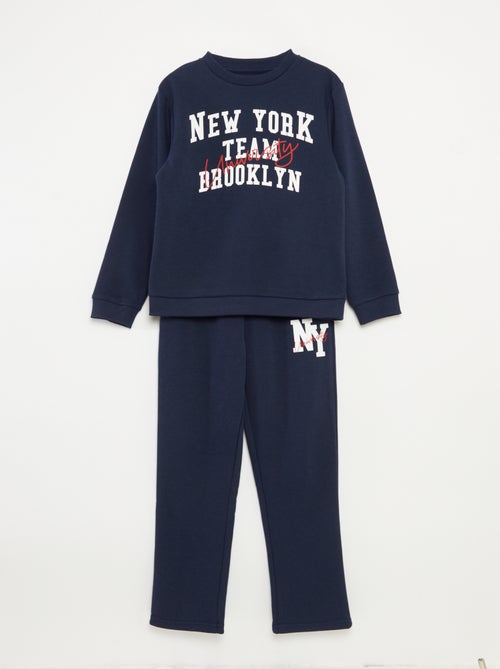 Conjunto de sudadera + pantalón estilo campus - 2 piezas - Kiabi