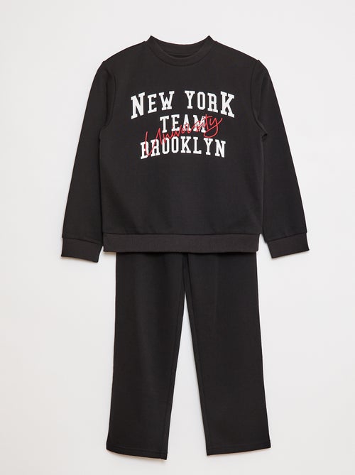 Conjunto de sudadera + pantalón estilo campus - 2 piezas - Kiabi