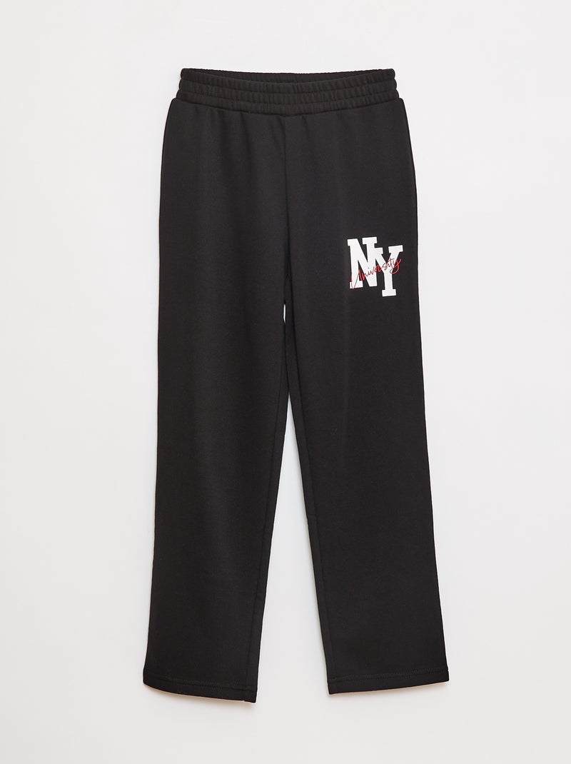 Conjunto de sudadera + pantalón estilo campus - 2 piezas Negro - Kiabi